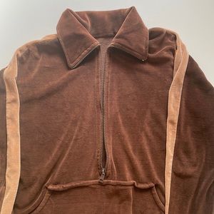 Brown zip up sweater